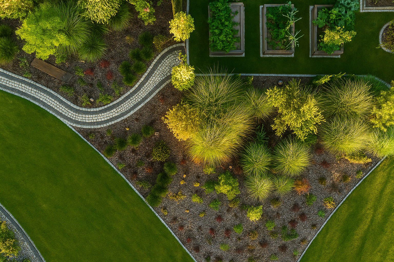 Paisajismo - vista aérea